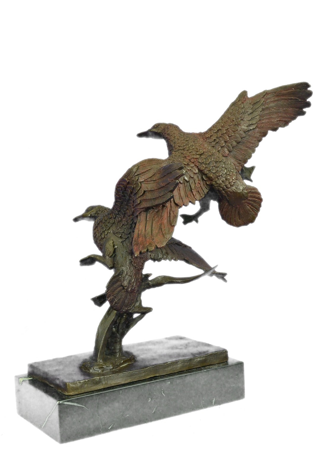 Ducks in Flight Duck Game Hunter Gift Bird Wildlife Gift Bronze Marble Statue