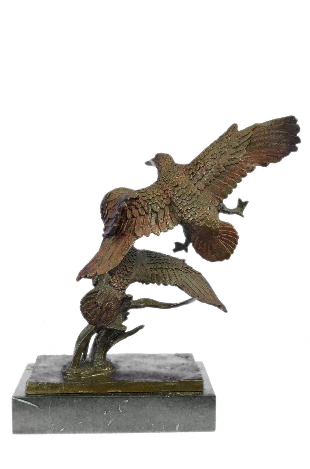 Ducks in Flight Duck Game Hunter Gift Bird Wildlife Gift Bronze Marble Statue