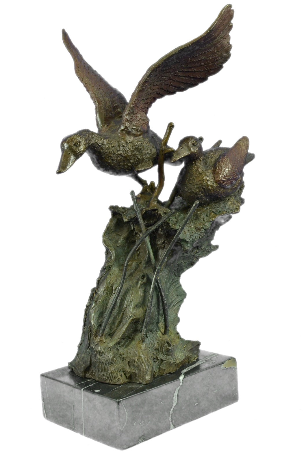 Bronze Sculpture Art Deco Ducks Home Cabin Decor Animal Hot Cast Lost Wax Figure