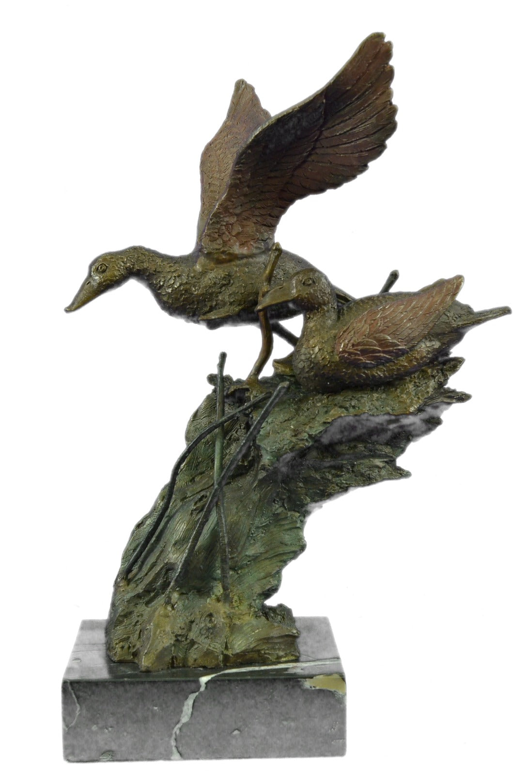 Bronze Sculpture Art Deco Ducks Home Cabin Decor Animal Hot Cast Lost Wax Figure