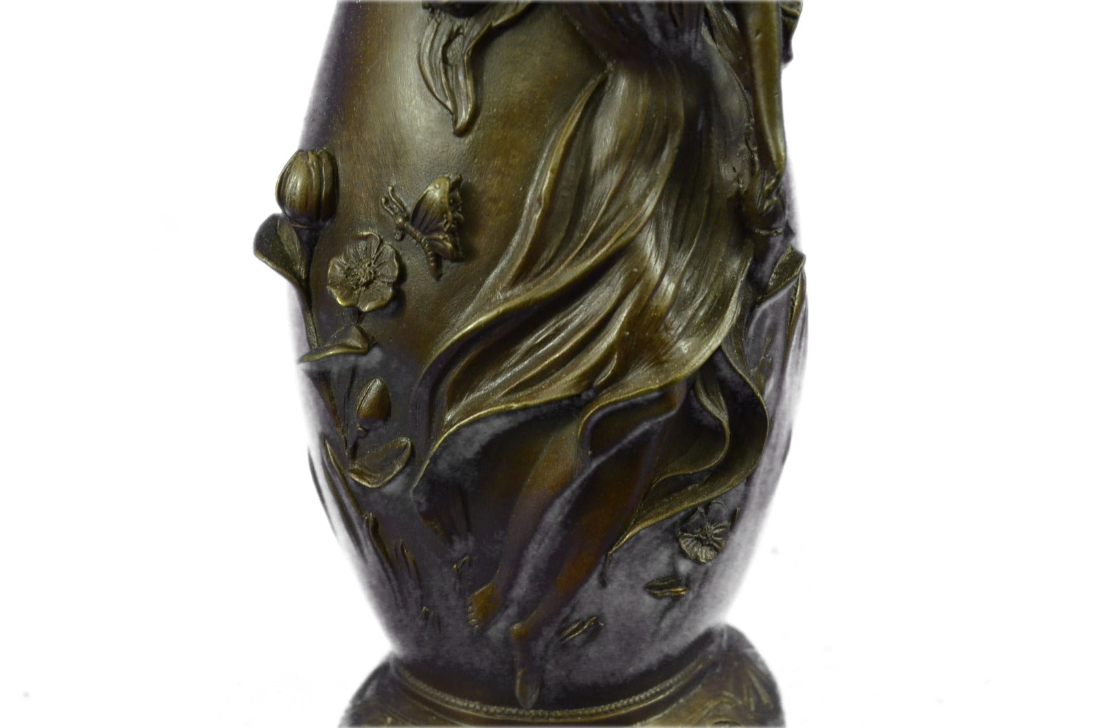 Art Deco Hot Cast fairy Vase Museum Quality Bronze Sculpture Statue Figurine