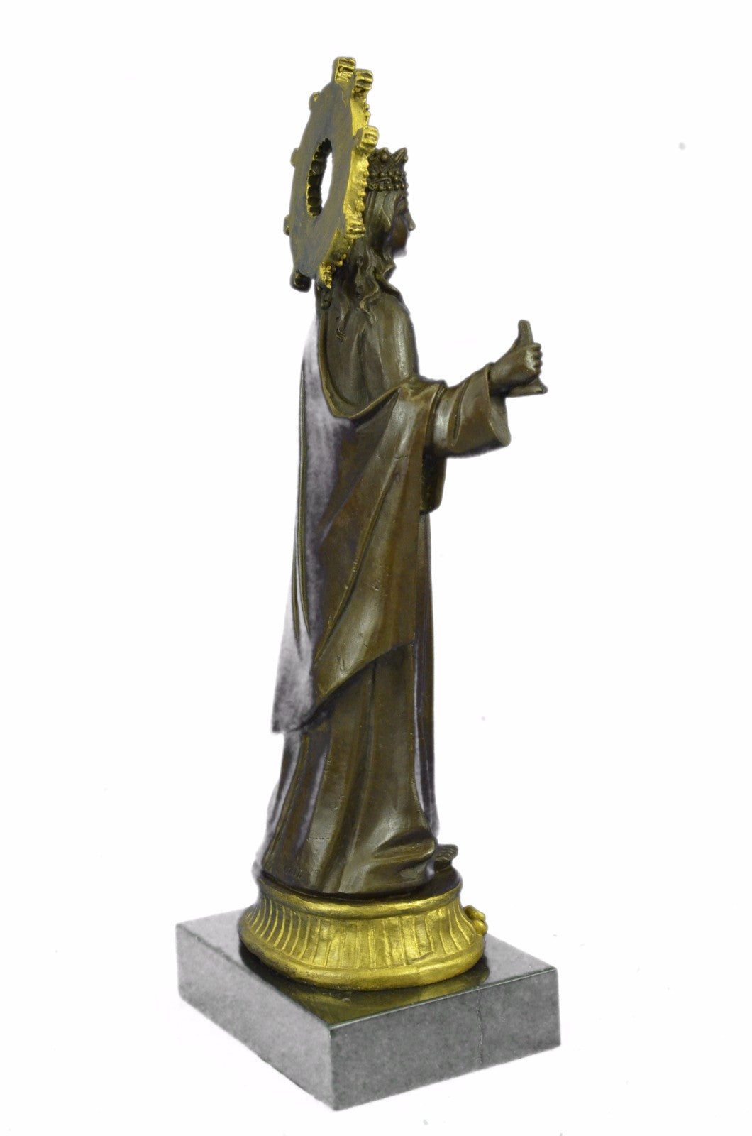 Saint Barbara - Crown, Chalice, Sword, Tower Catholic Bronze Sculpture Figure