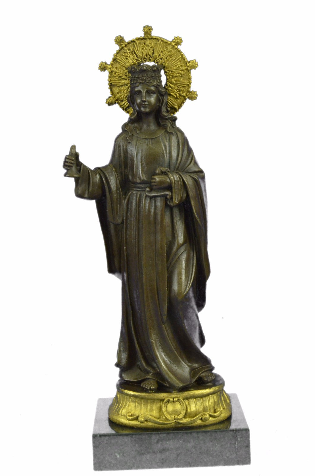 Saint Barbara - Crown, Chalice, Sword, Tower Catholic Bronze Sculpture Figure