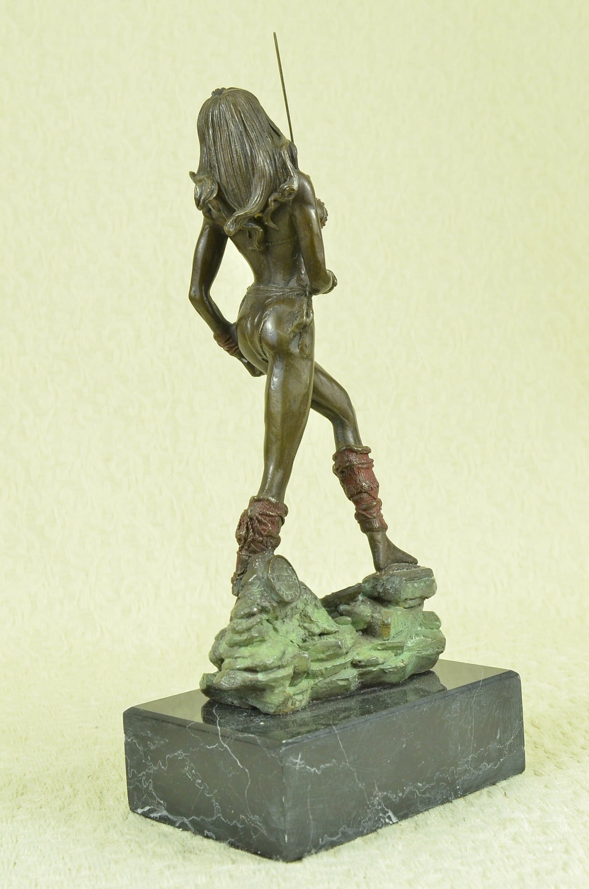 Art Decor Signed Vitaleh Female Amazon Warrior Bronze Sculpture Hot cast Figure