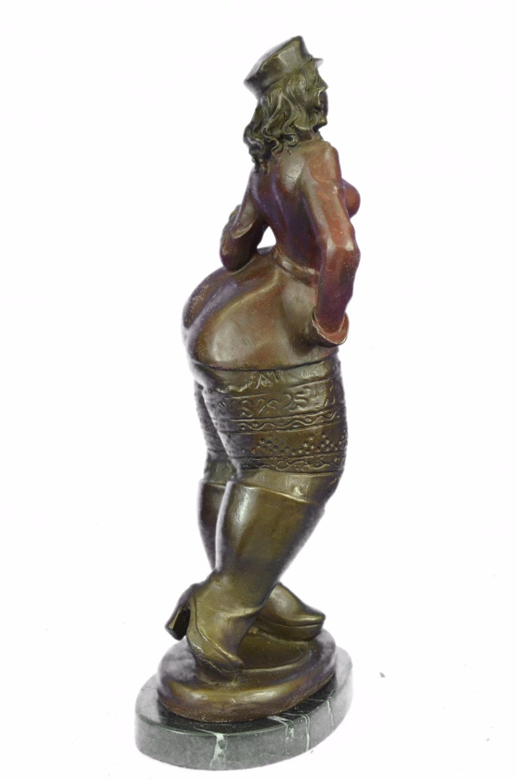 Handcrafted Botero Style Signed Original Cubby Woman Bronze Sculpture Stature