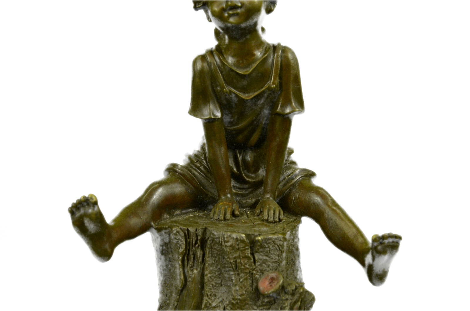 Art Deco Sweet Little Girl at Play Bronze Sculpture Classic Figural Artwork