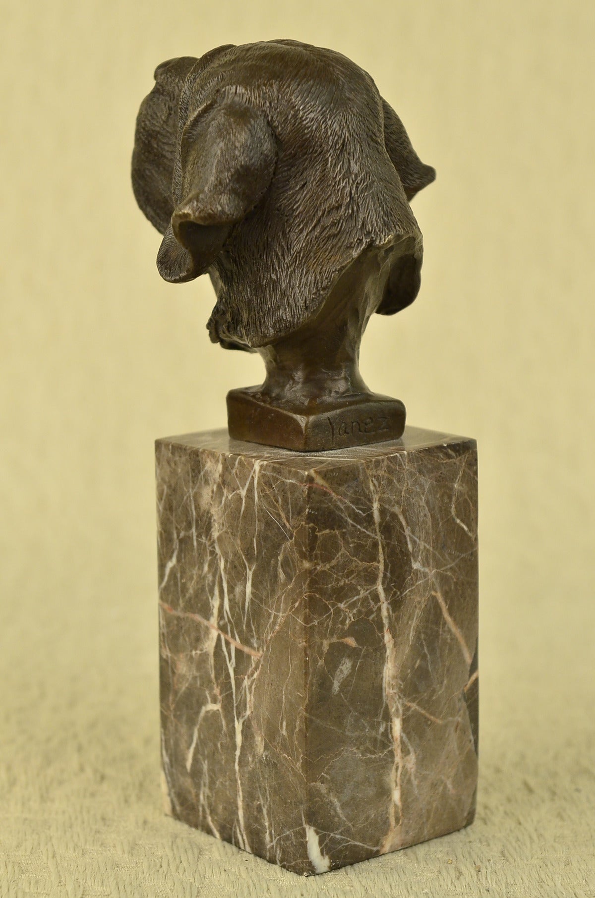 Handcrafted bronze sculpture SALE Marb End Book Bookend Bust Head Bernard Saint