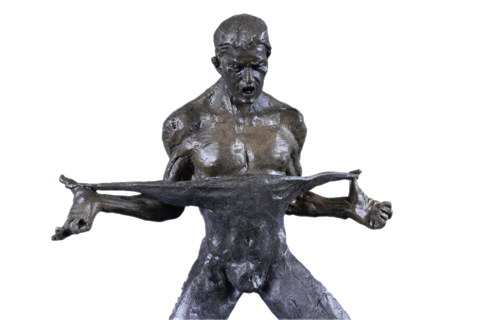 Original Body Builder Trophy Bronze Sculpture Marble Base Figurine Figure Decor