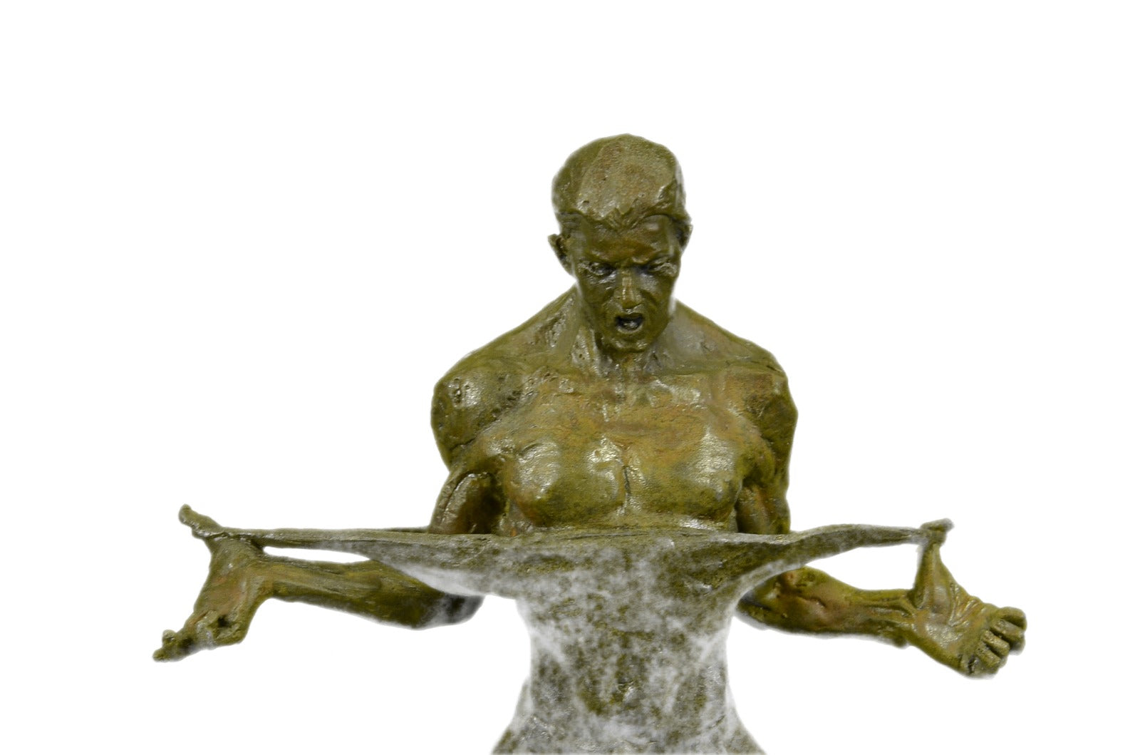 Original Body Builder Trophy Bronze Sculpture Marble Base Figurine Figure Decor