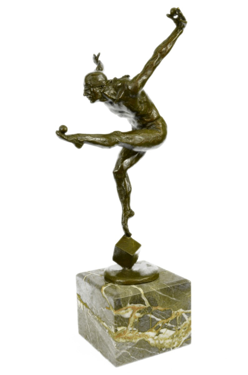 Magnificent 1990 Authentic Aldo Vitaleh Art Deco The Juggler Bronze Sculpture