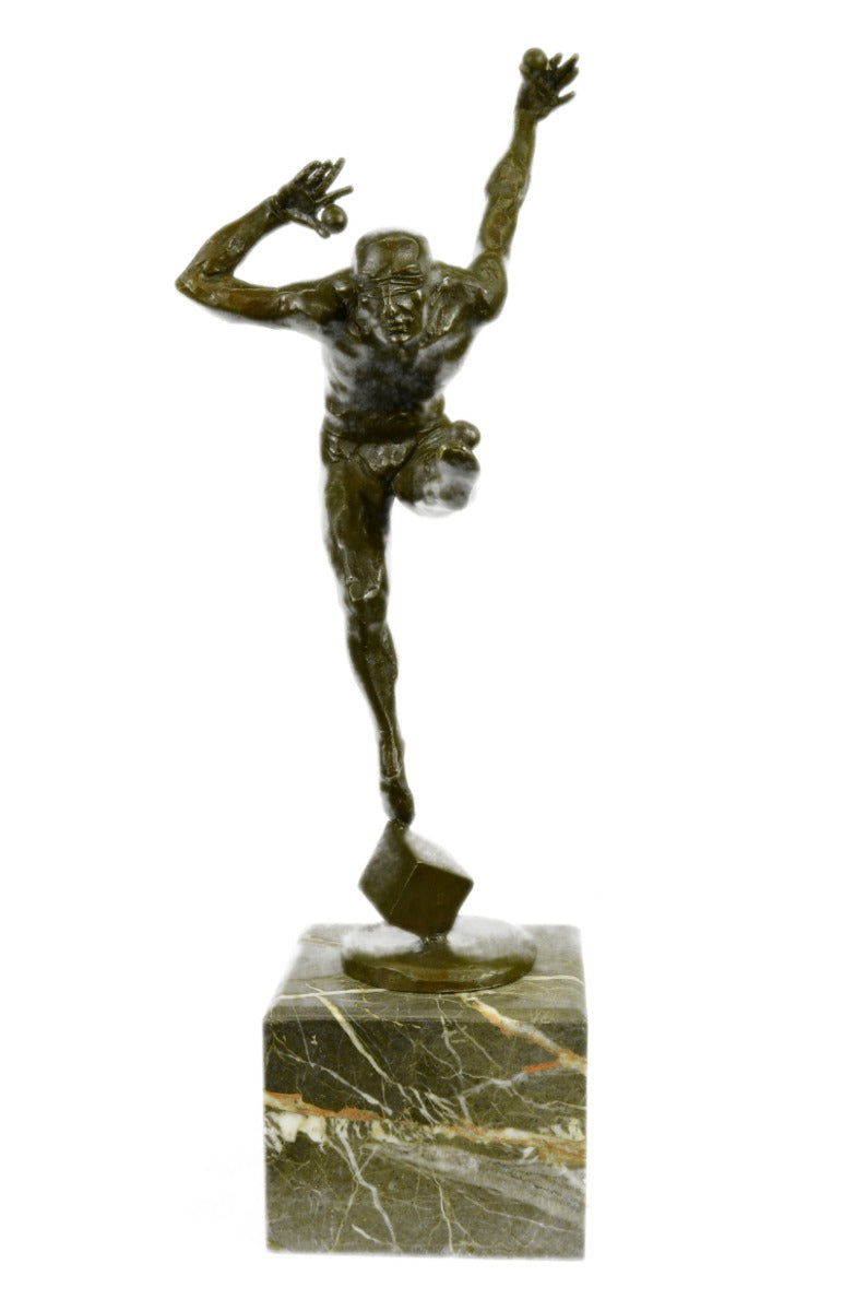 Magnificent 1990 Authentic Aldo Vitaleh Art Deco The Juggler Bronze Sculpture