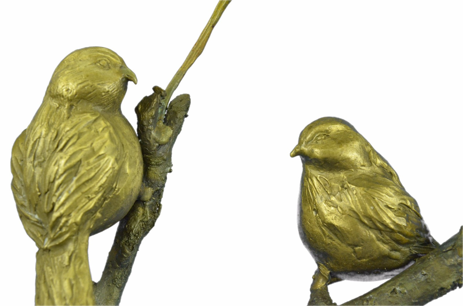 2 Lovebirds on a Tree Branch Coffee Table Decoration Limited Edition Gild Bronze