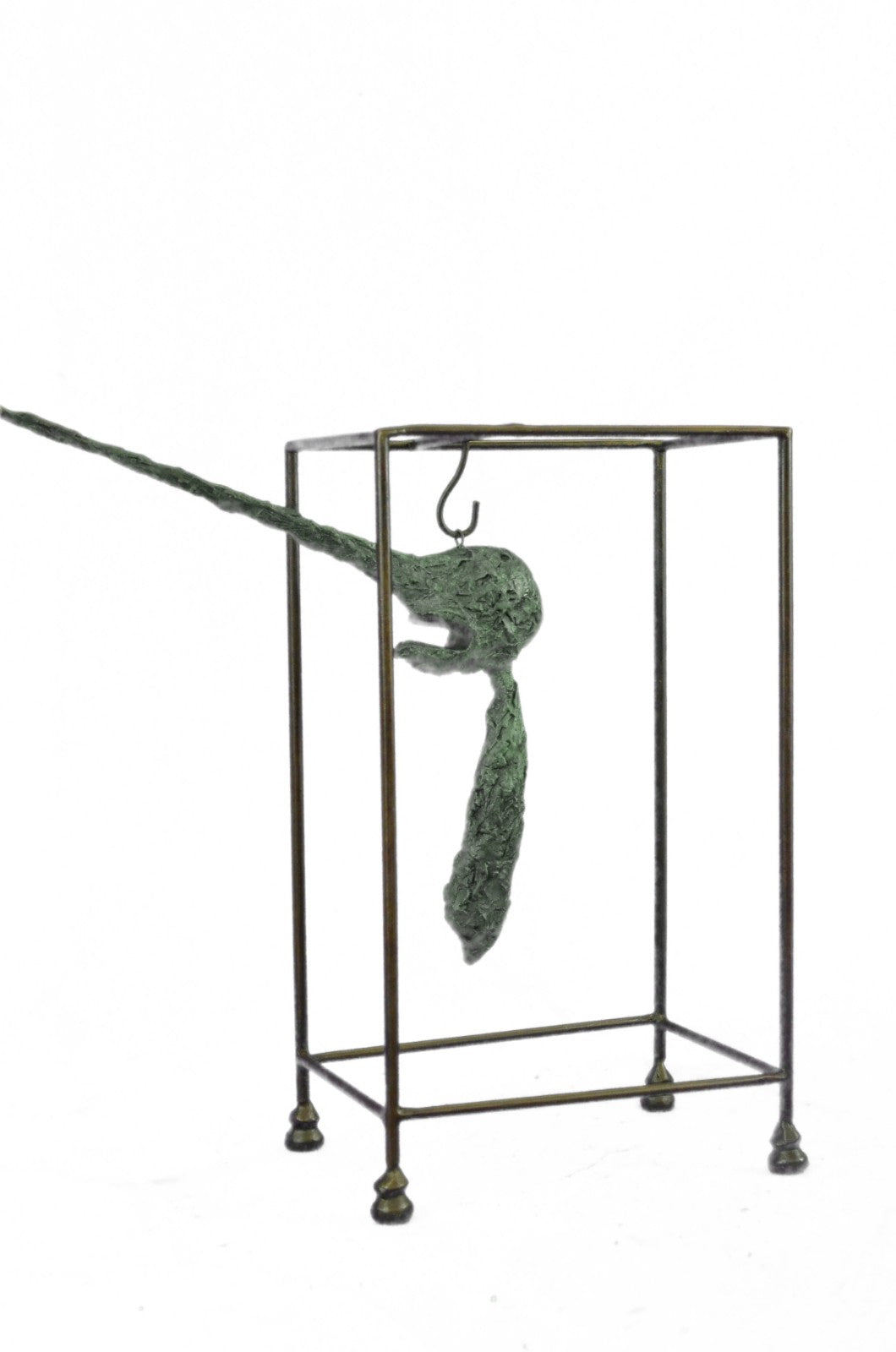 Bronze Sculpture Abstract Modern Mid Century Self Portrait of Giacometti Figurin