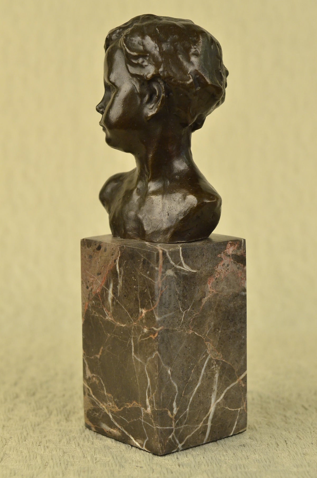 Handcrafted bronze sculpture SALE Classic Elegant Bust Portrait Boy Marble Art