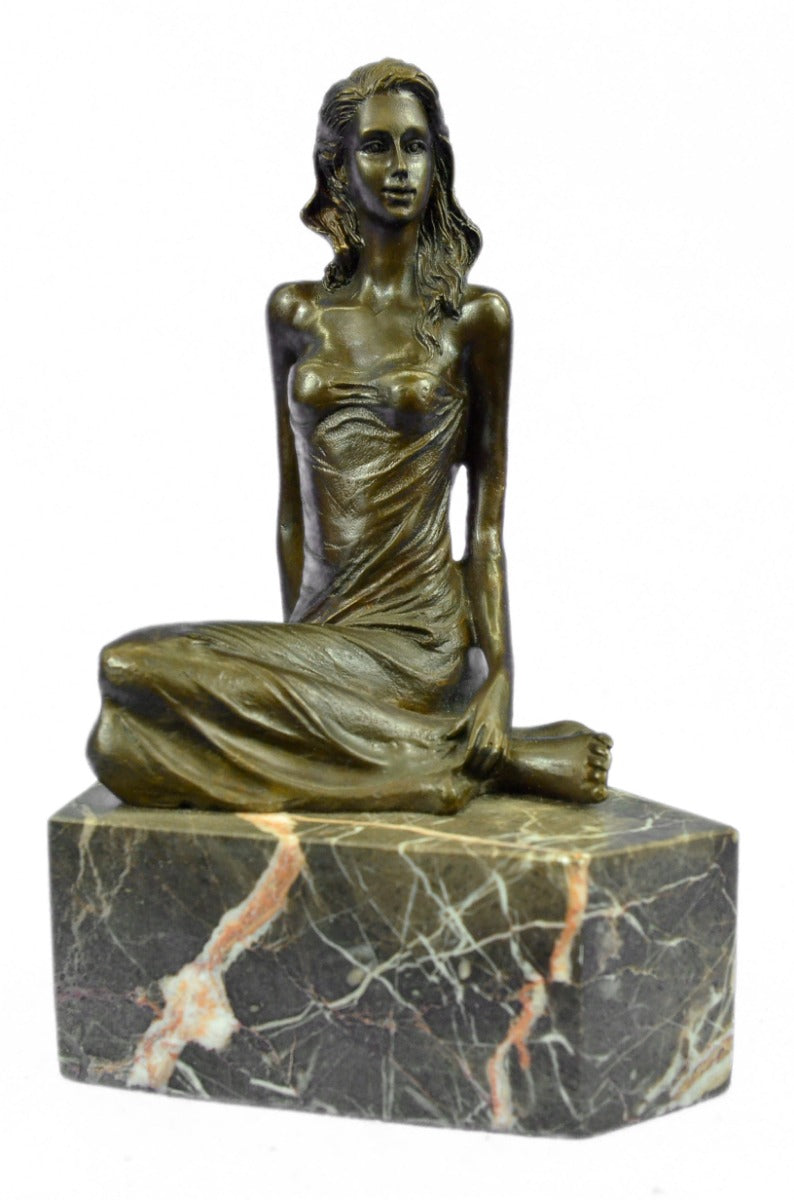 Sexy Woman Large Bronze Sculpture Bookend Book End Nouveau Figurine Hot Cast