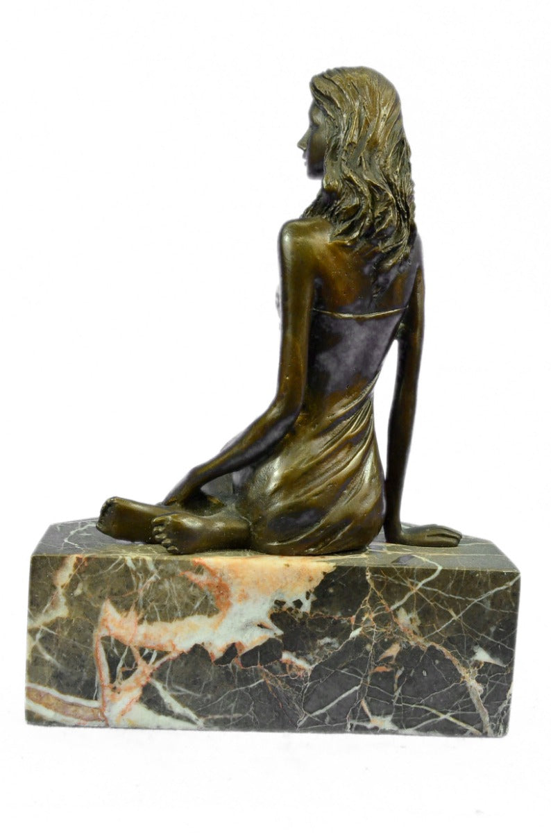 Sexy Woman Large Bronze Sculpture Bookend Book End Nouveau Figurine Hot Cast