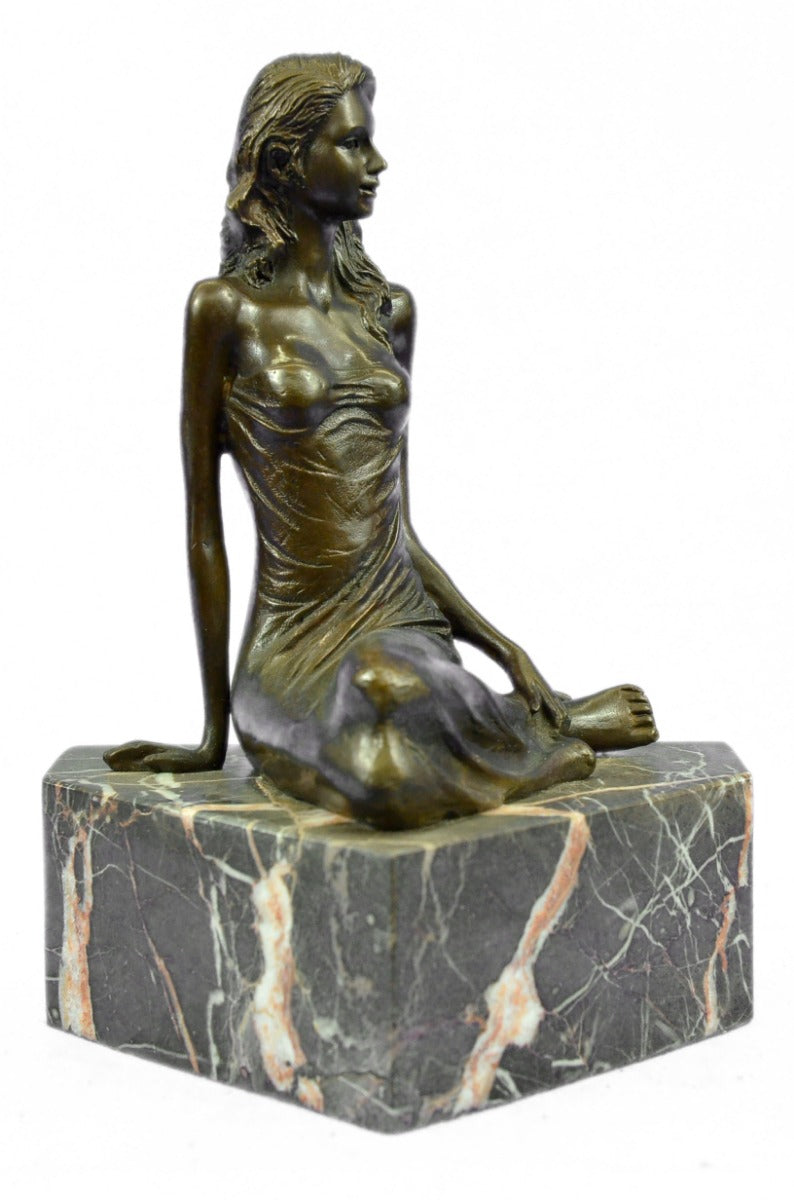 Sexy Woman Large Bronze Sculpture Bookend Book End Nouveau Figurine Hot Cast