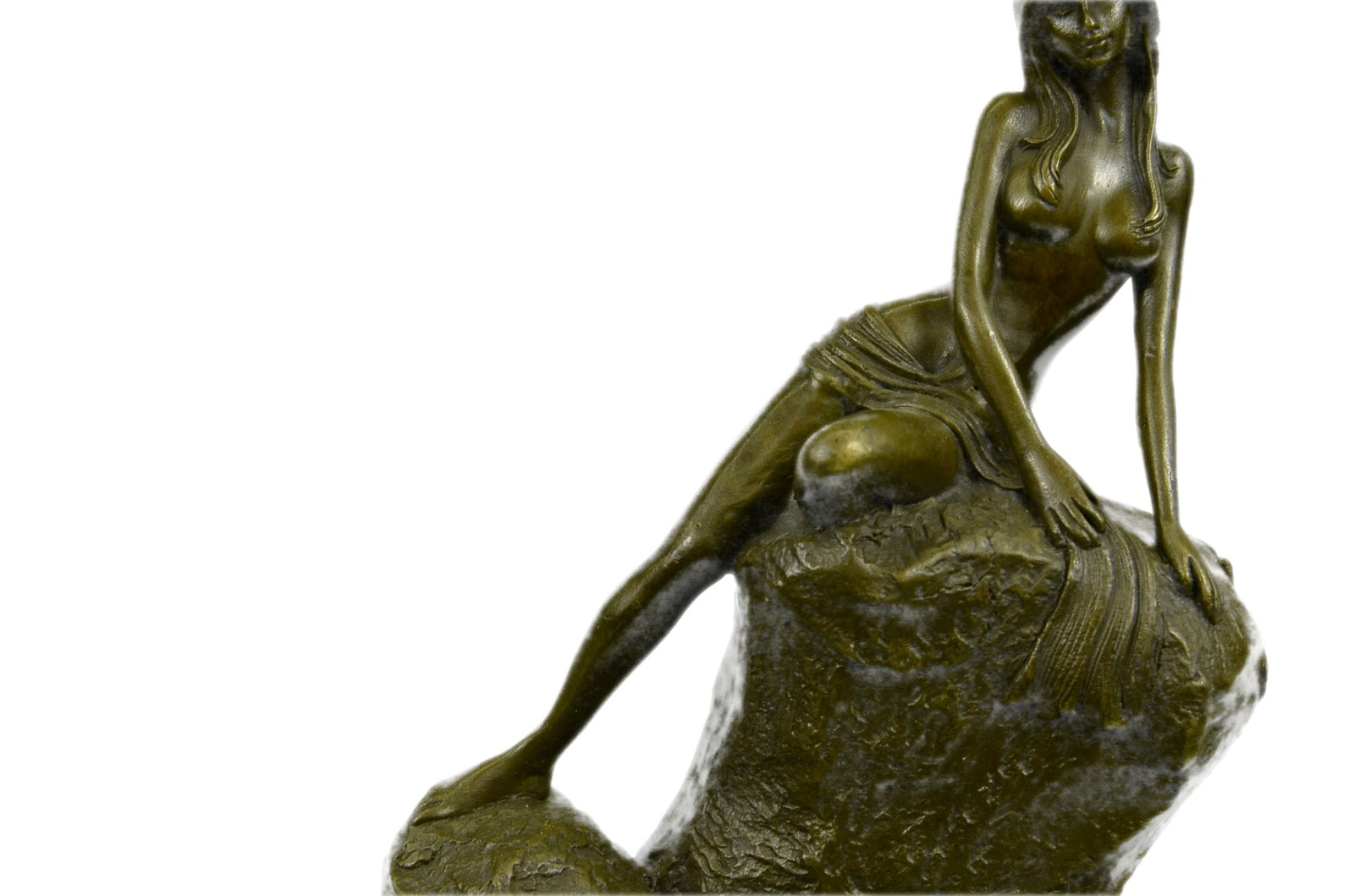 Erotic Sensual Nude Female Woman Signed Bronze Marble Statue Sculpture Sexy Deco