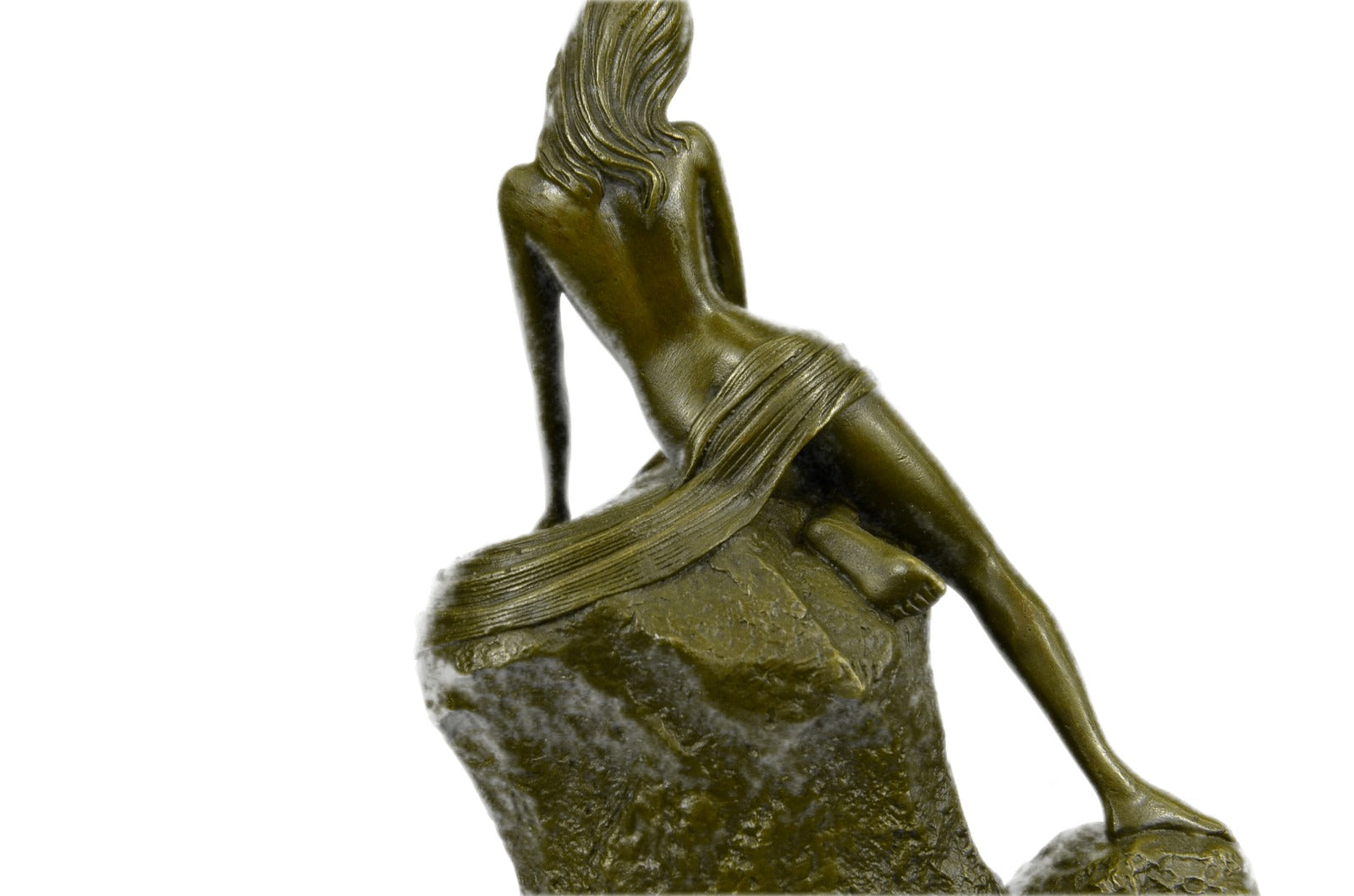 Erotic Sensual Nude Female Woman Signed Bronze Marble Statue Sculpture Sexy Deco