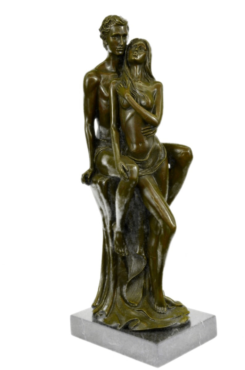 Handcrafted bronze sculpture SALE Female Male Couple Nude Cast Hot Superb *