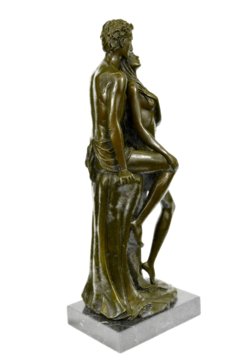 Handcrafted bronze sculpture SALE Female Male Couple Nude Cast Hot Superb *
