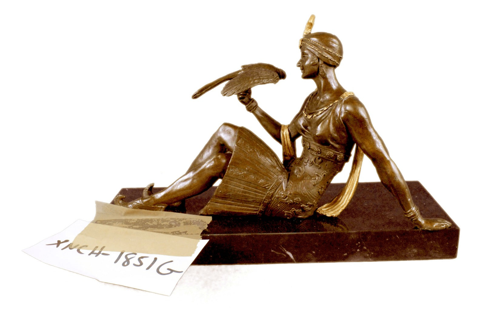 Girl Parrot Art Deco Signed Sculpture Attractive Figure Gift Bronze Statue Deal