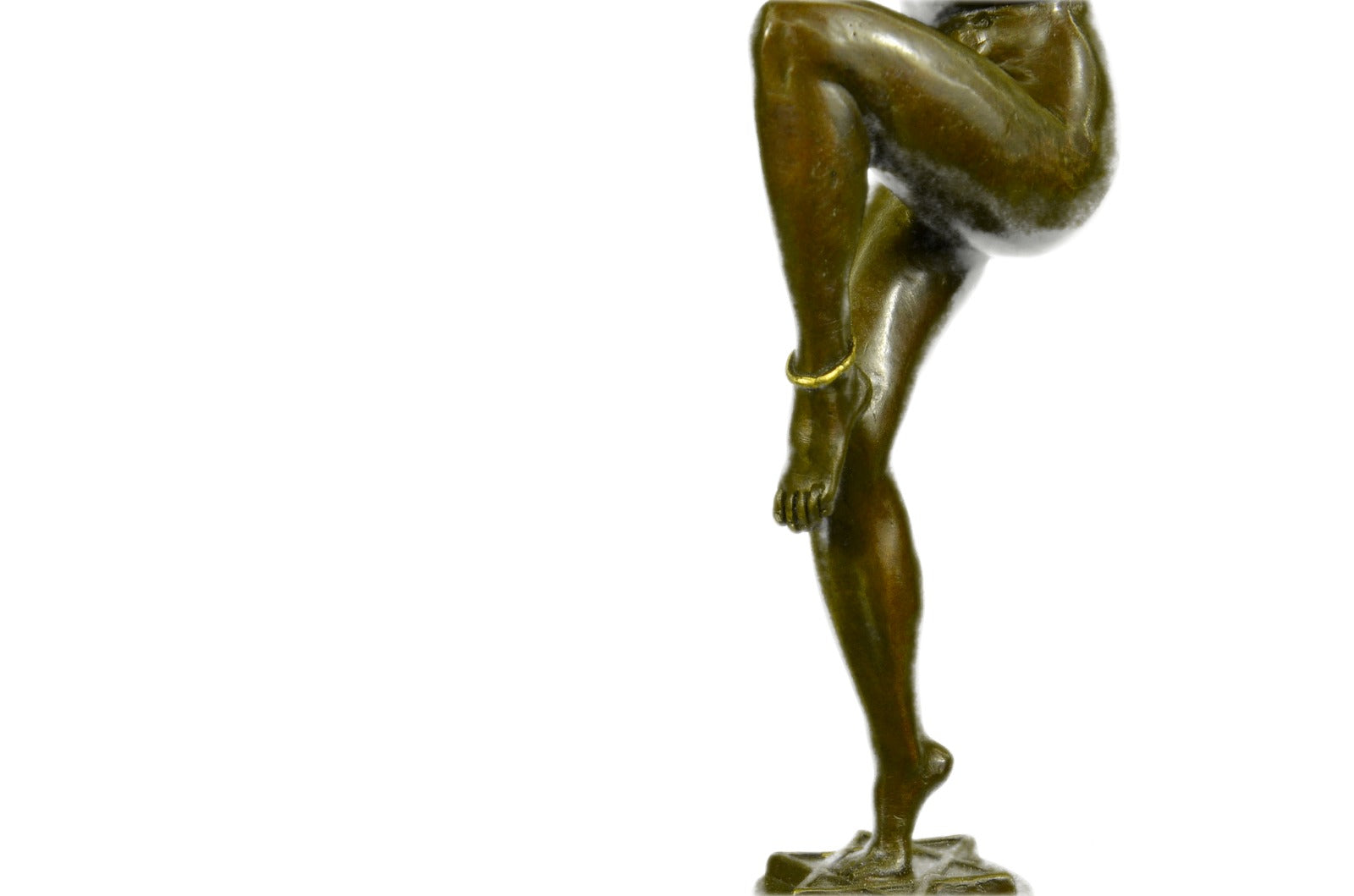 Nude Sexy Dancer 100% Solid Bronze Sculpture Handcrafted Marble Base Figurine NR