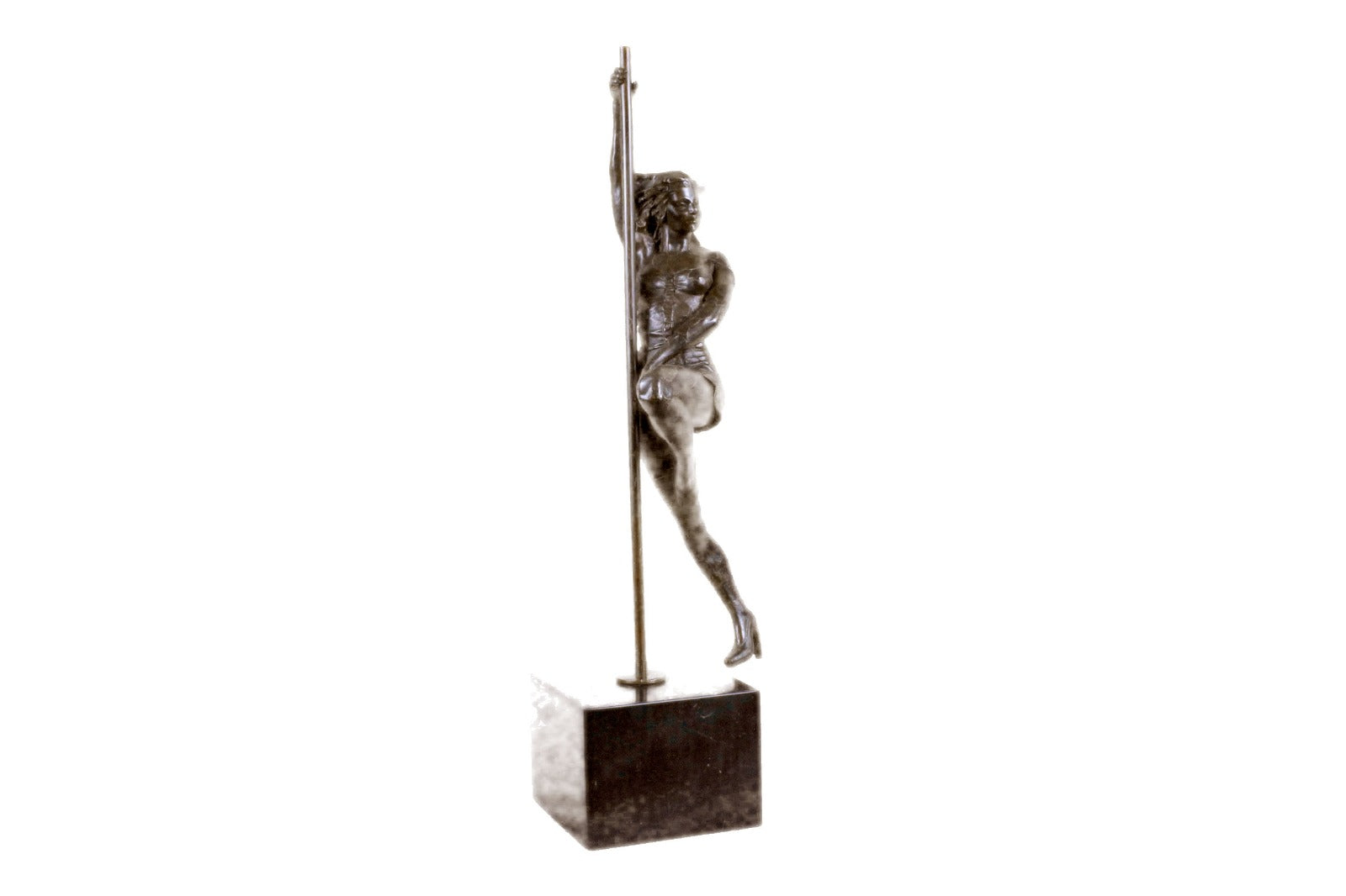 Handcrafted bronze sculpture SALE Vitaleh Base Marble Dancer Pole Lbs 14 Large