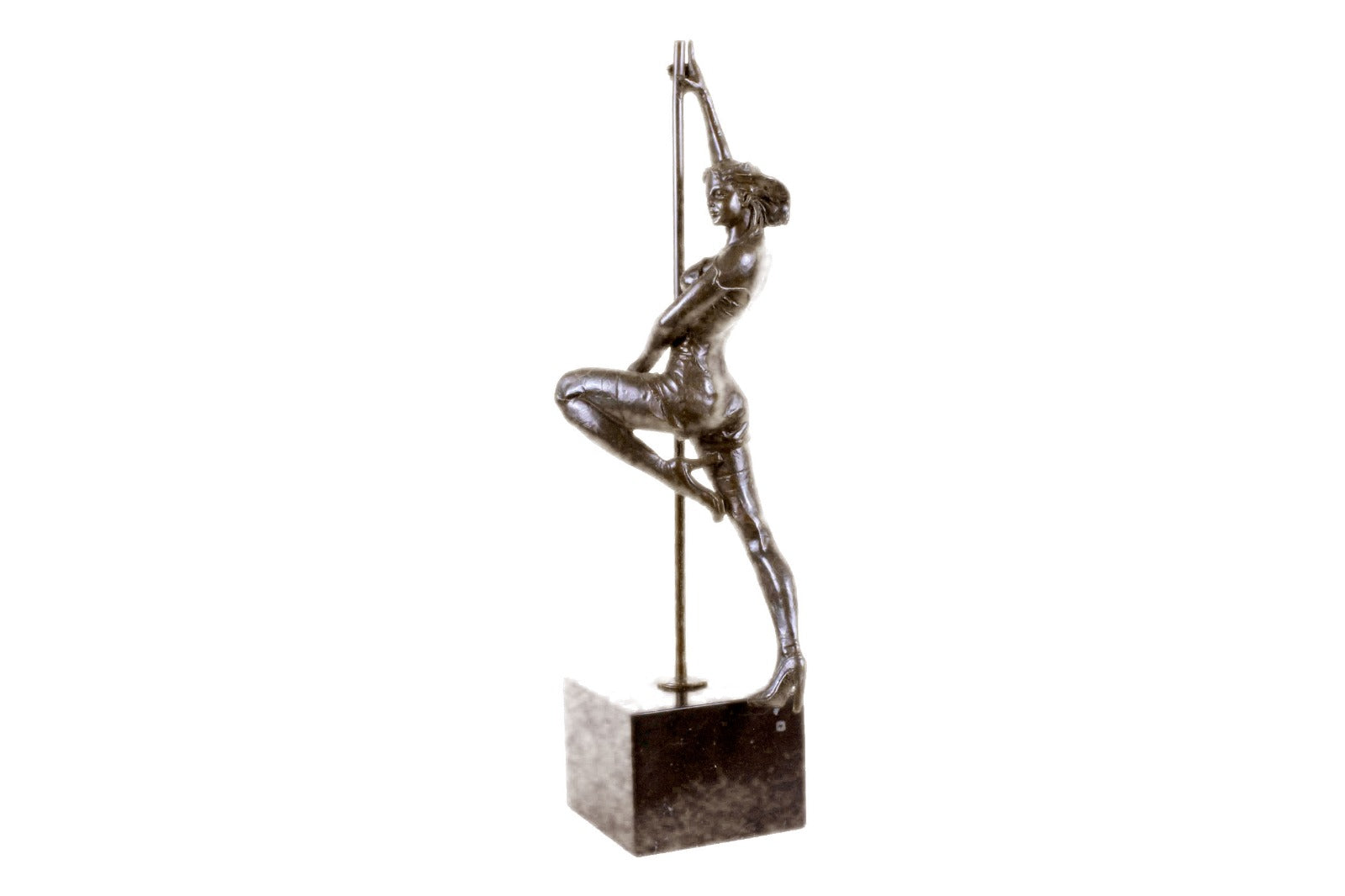 Handcrafted bronze sculpture SALE Vitaleh Base Marble Dancer Pole Lbs 14 Large