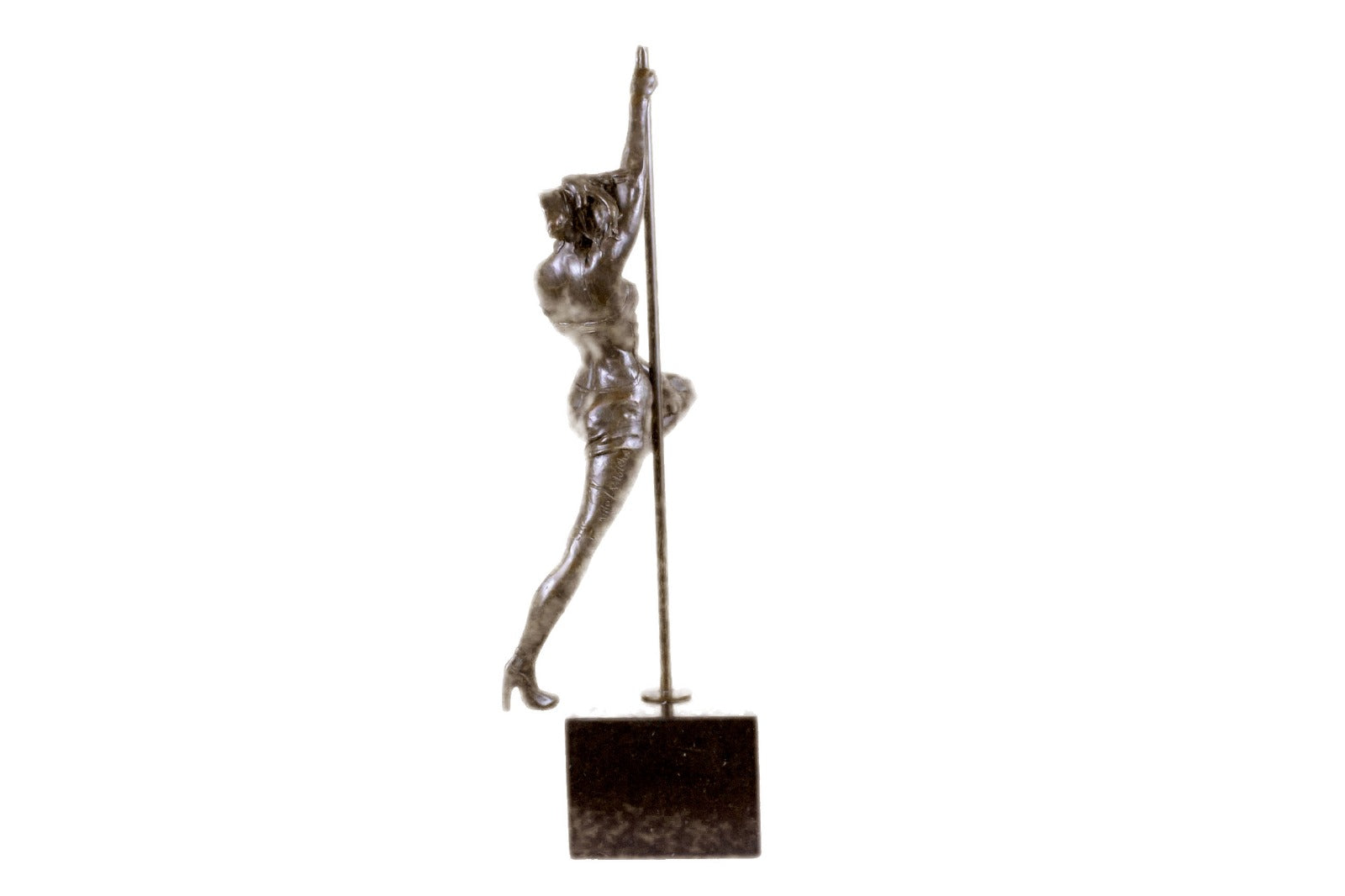 Handcrafted bronze sculpture SALE Vitaleh Base Marble Dancer Pole Lbs 14 Large