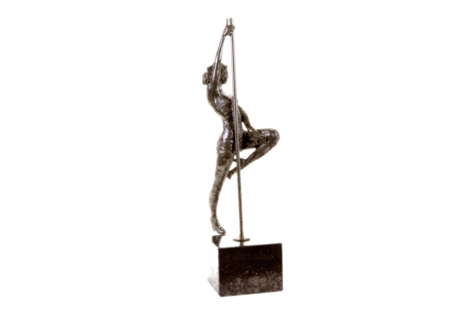 Handcrafted bronze sculpture SALE Vitaleh Base Marble Dancer Pole Lbs 14 Large