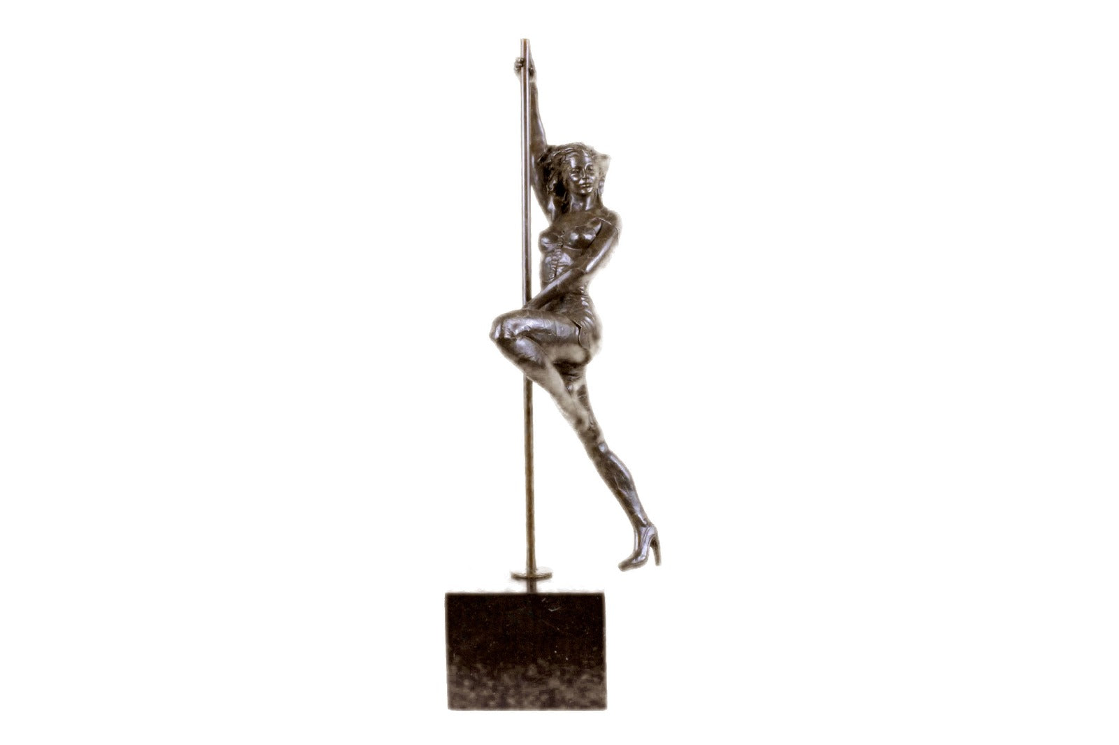 Handcrafted bronze sculpture SALE Vitaleh Base Marble Dancer Pole Lbs 14 Large