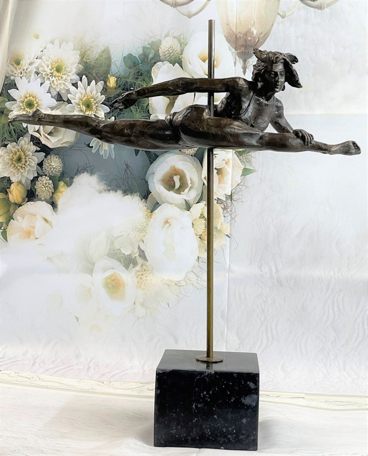 Olympic Gymnast Rhythmic Girl Attractive Figure Handcrafted Bronze Sculpture