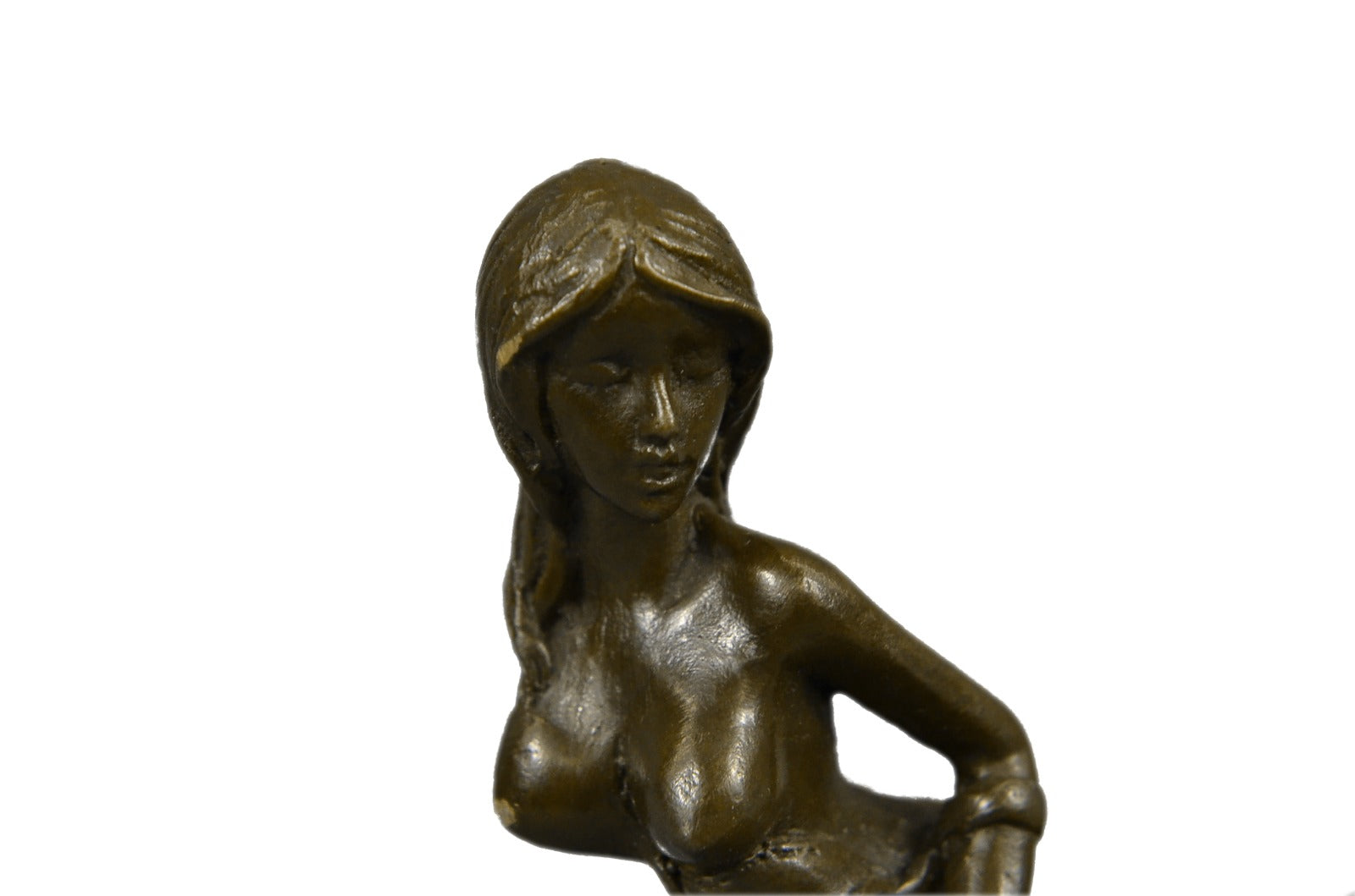 Nude Erotic Art Sexy Naked Nymph 100% Real Bronze Ashtray Sculpture Figurine