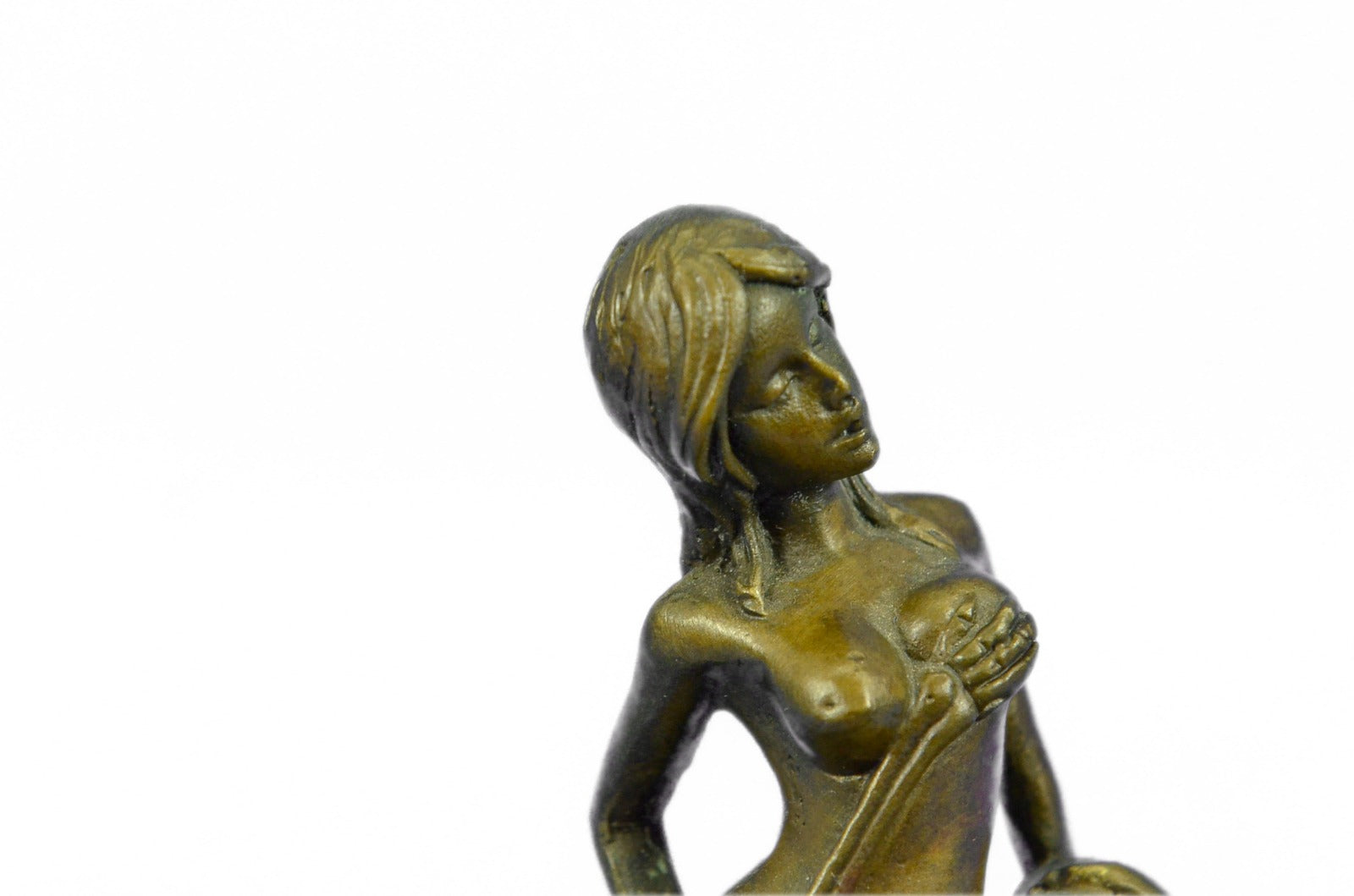 Handcrafted bronze sculpture SALE Hot Ashtray Girl Nude A At Lurking Skeleton