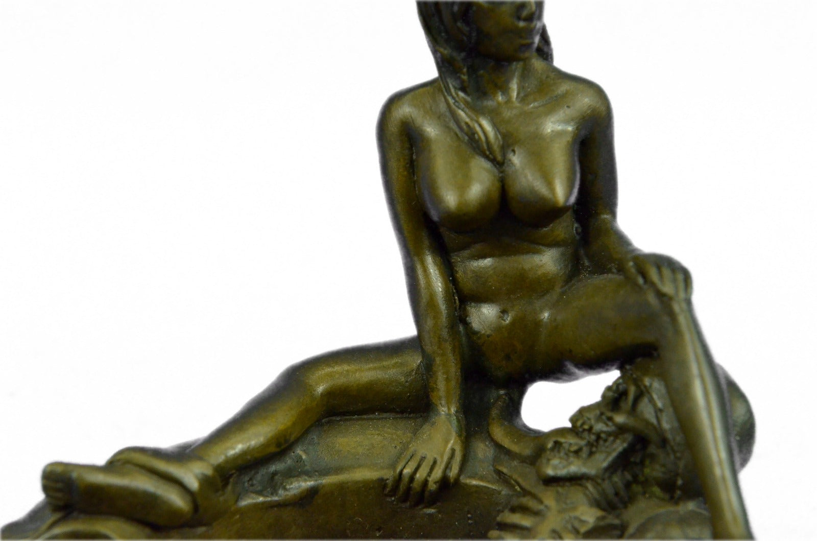 Skull Skeleton Young Nude Sexy Girl Office Home Décor Bronze Sculpture Art Deco