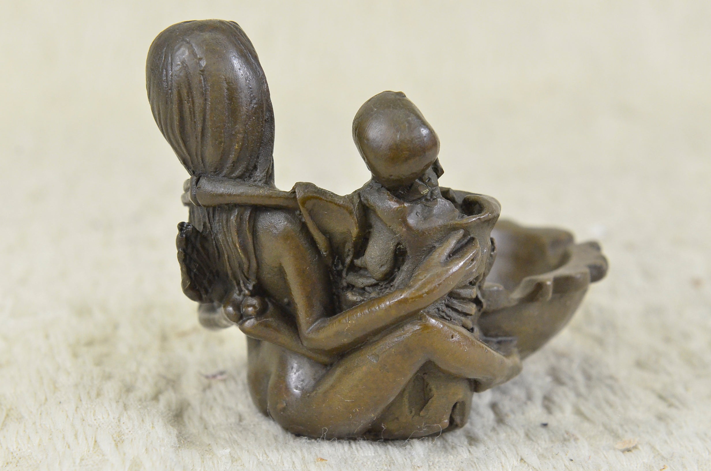 Art Decor Art Nouveau Austria Bronze Nude Lady Card Jewelry Trinket Tray Ashtray