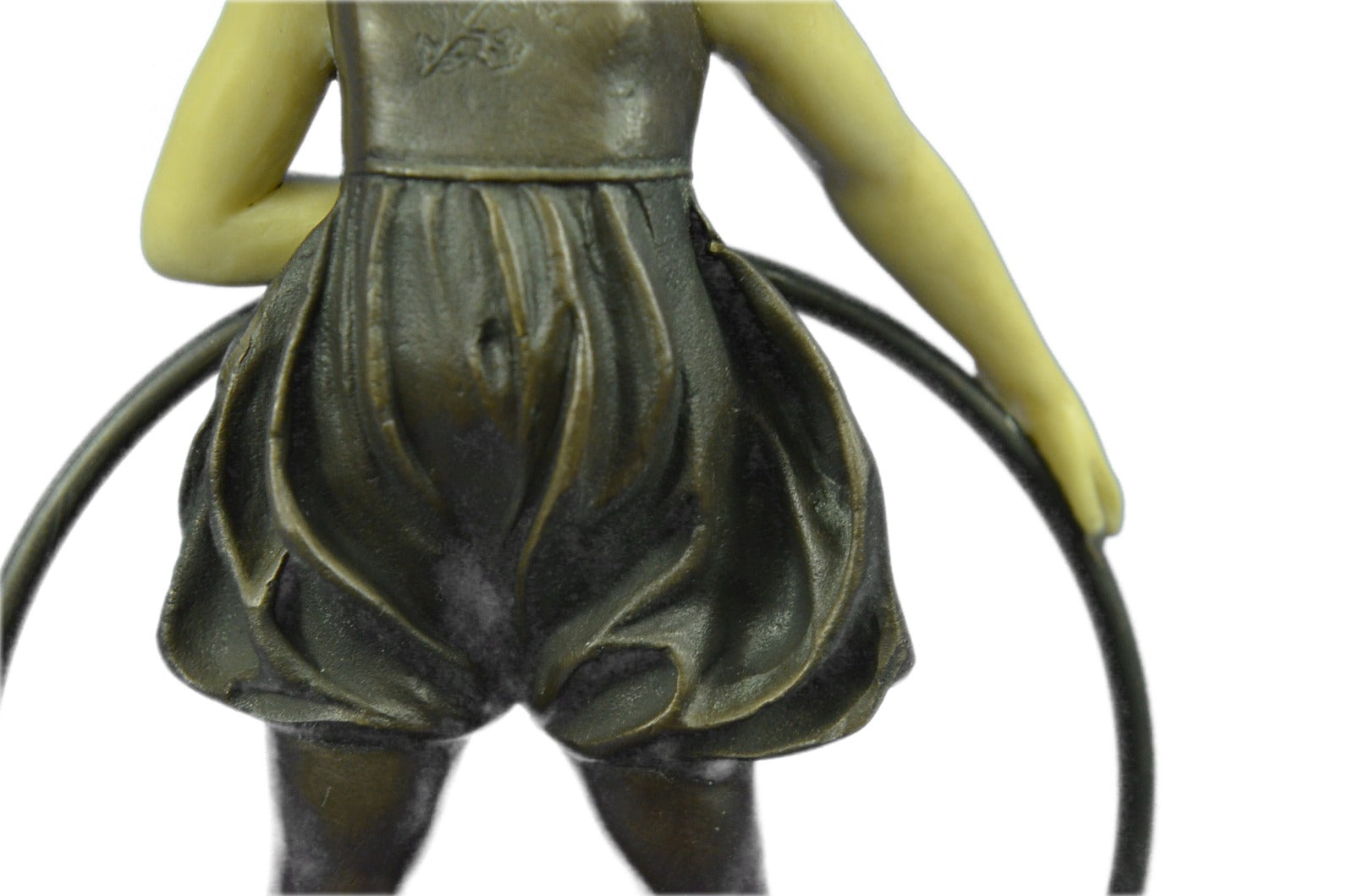 Art Deco Baby School Girl Playing Bronze Sculpture with Gift Figurine Decor