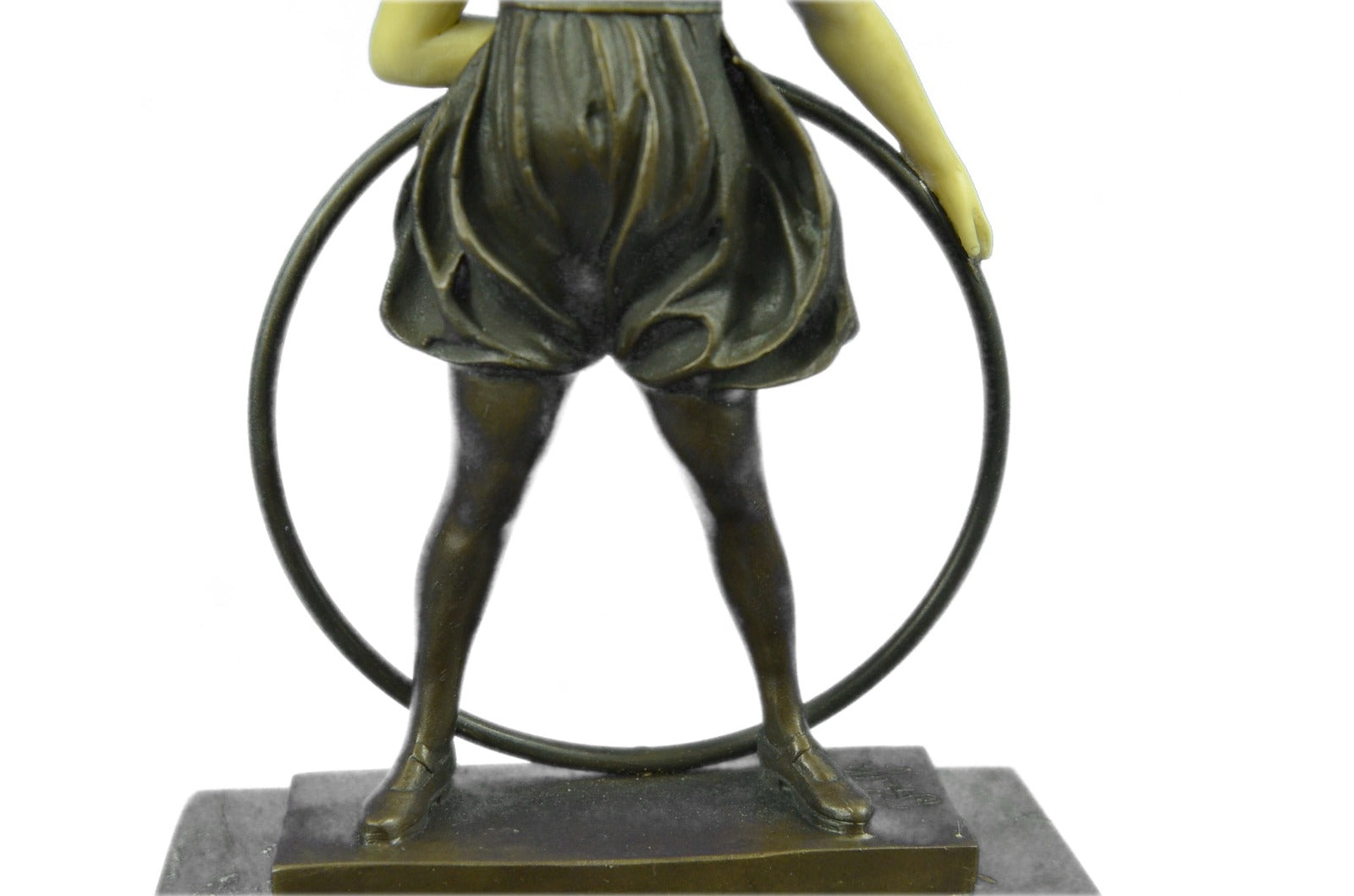 Art Deco Baby School Girl Playing Bronze Sculpture with Gift Figurine Decor