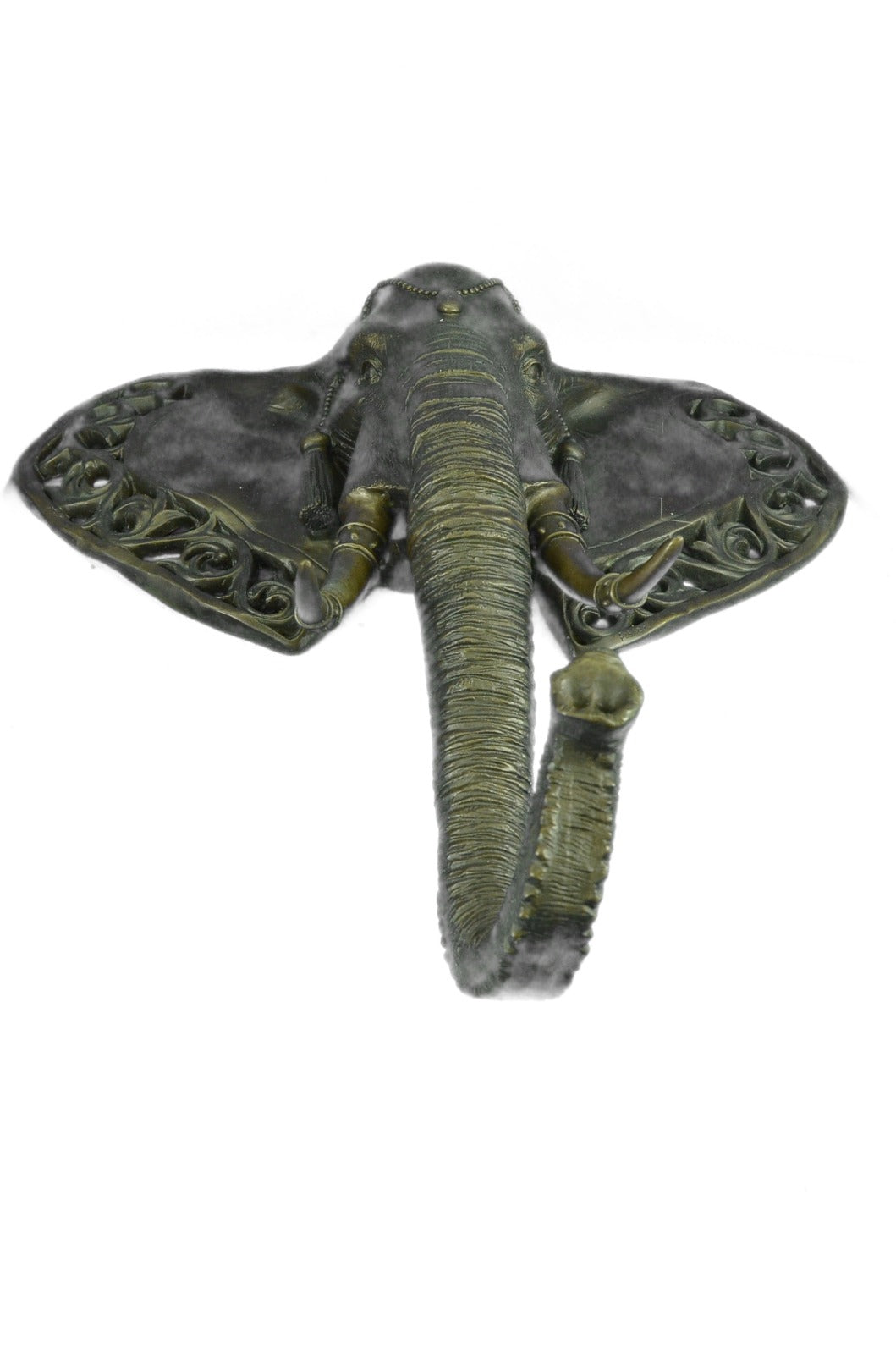 Extra Large Wall mount Elephant Head Bronze Sculpture Home Cabin Decor Figurine