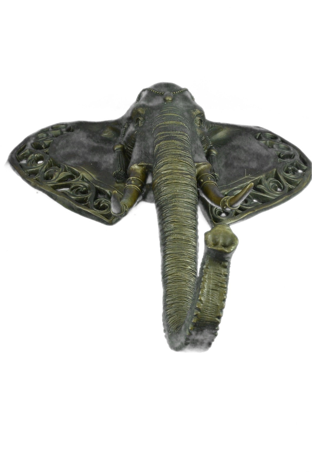 Extra Large Wall mount Elephant Head Bronze Sculpture Home Cabin Decor Figurine