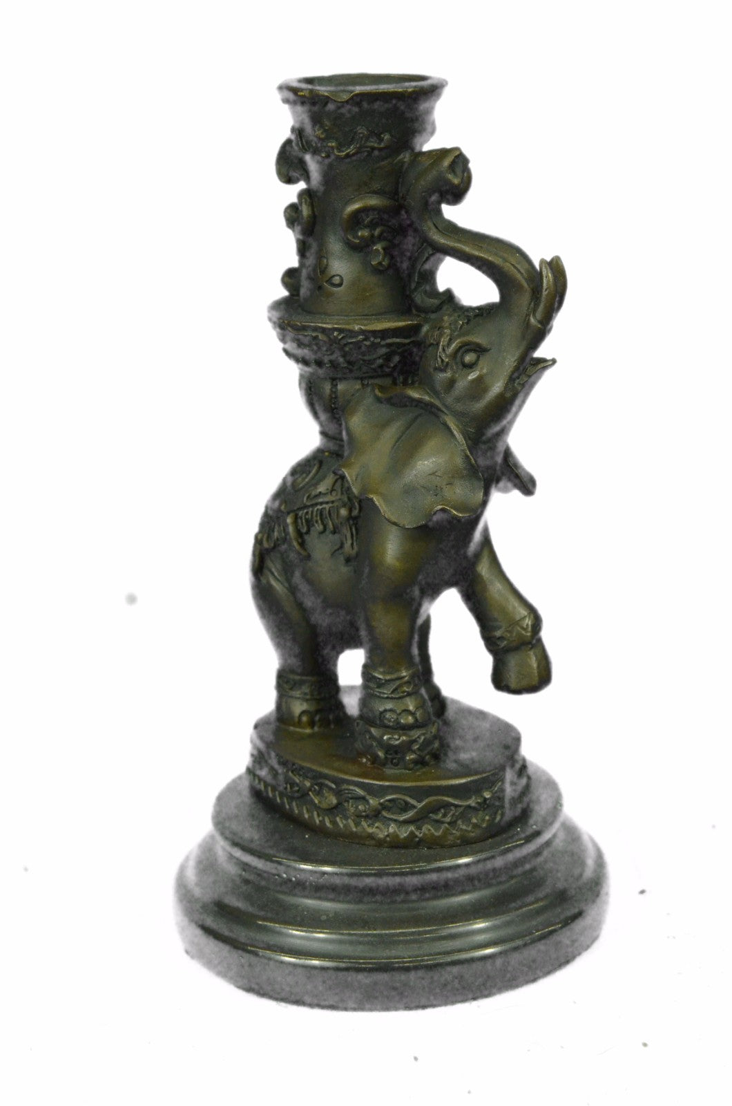 Handcrafted bronze sculpture SALE Marbl Deco Art Holder Candle Elephant Elegant