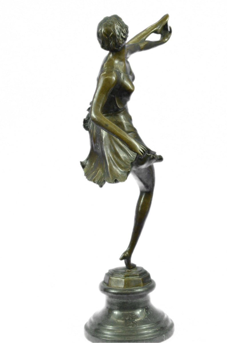 COLLECTIBLE BRONZE SCULPTURE STATUE Dancers 19"Tall Classical Dancer Ballerina