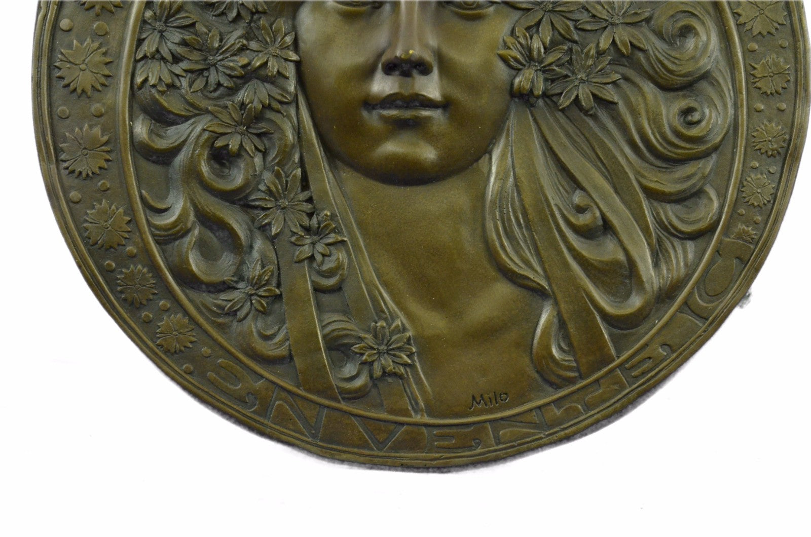 Original Bas Relief By Miguel Lopez Deco Bronze Sculpture Hot Cast Figure Sale