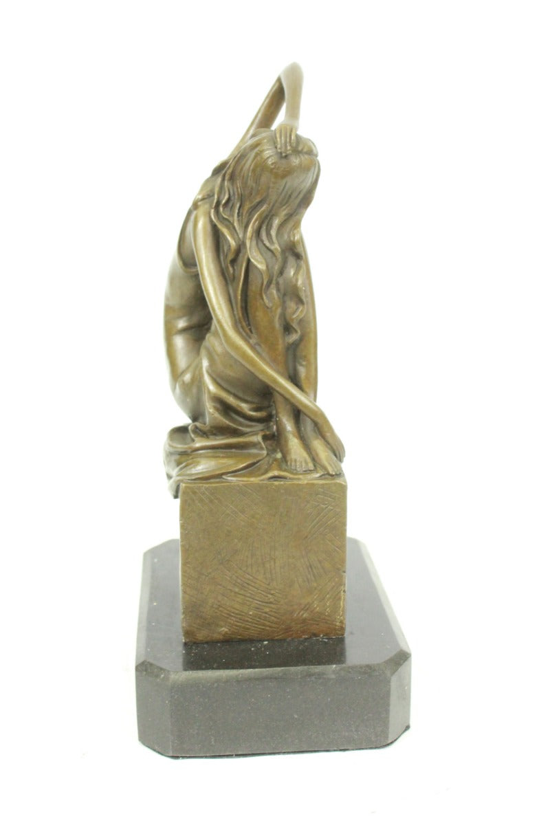 Handcrafted bronze sculpture SALE Sitting Artist French Patoue Original Signed