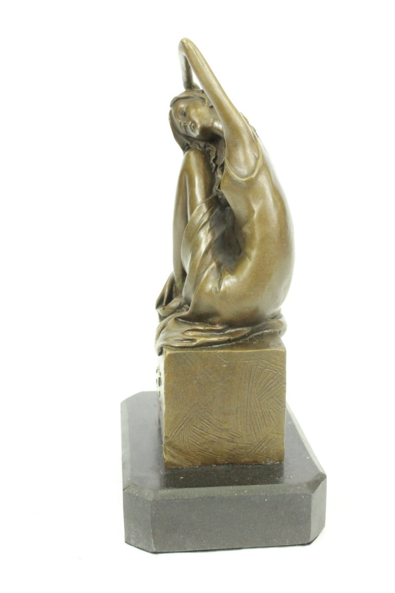 Handcrafted bronze sculpture SALE Sitting Artist French Patoue Original Signed