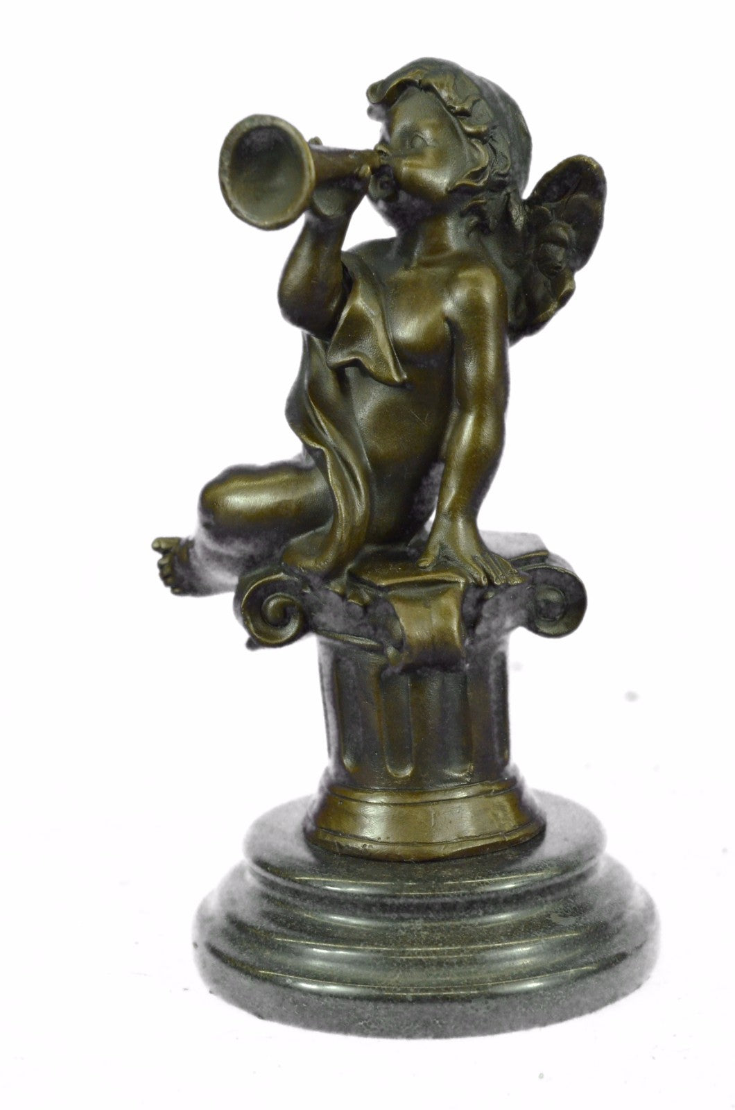 Valentine Day Special Nude Boy Angel Playing his Sweet  La Labia Bronze Sculptur