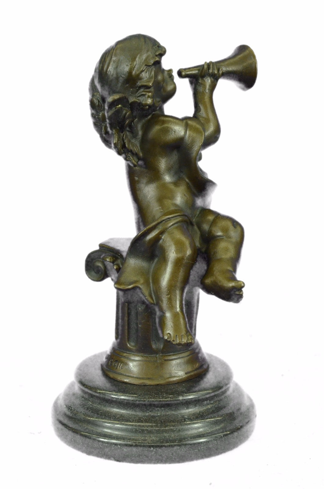 Valentine Day Special Nude Boy Angel Playing his Sweet  La Labia Bronze Sculptur