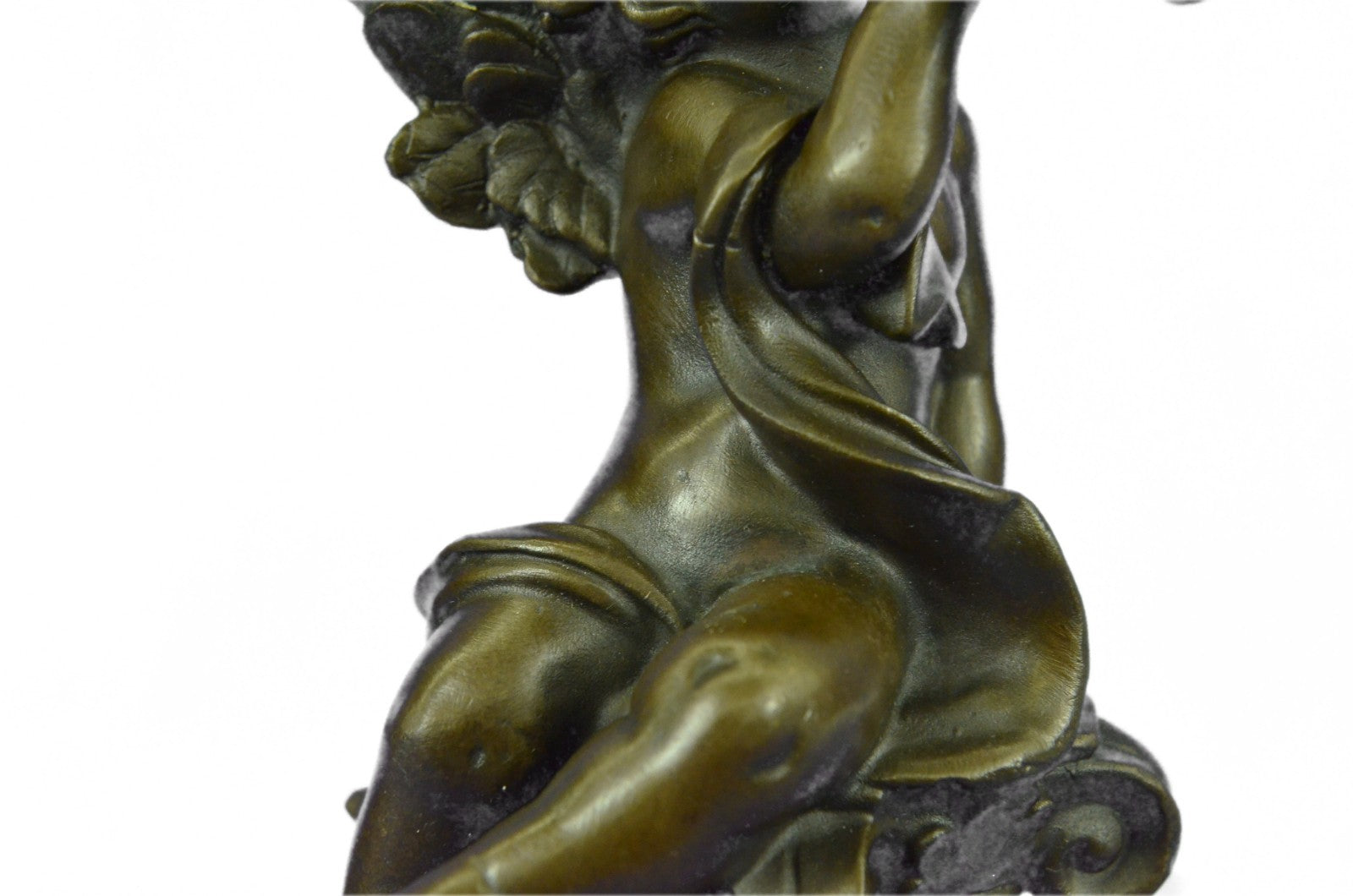 Valentine Day Special Nude Boy Angel Playing his Sweet  La Labia Bronze Sculptur