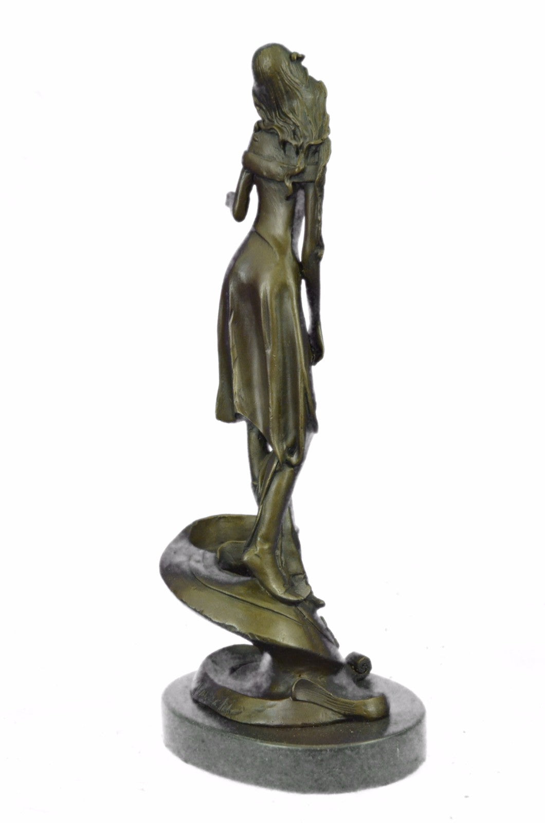 Bronze Sculpture Gorgeous Woman with Sexy Dress Candle Holder Figurine Gift